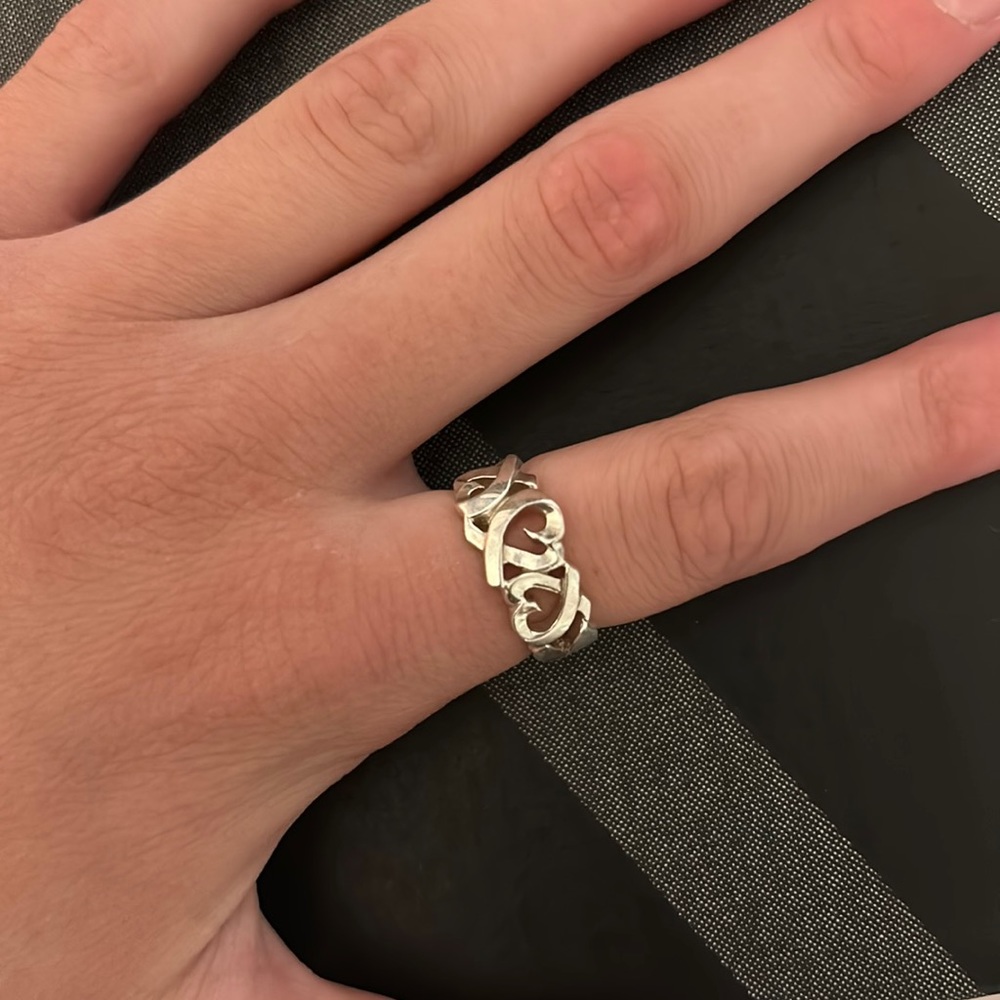Tiffany & Co Paloma Picasso Sterling Silver Triple Loving Heart Ring